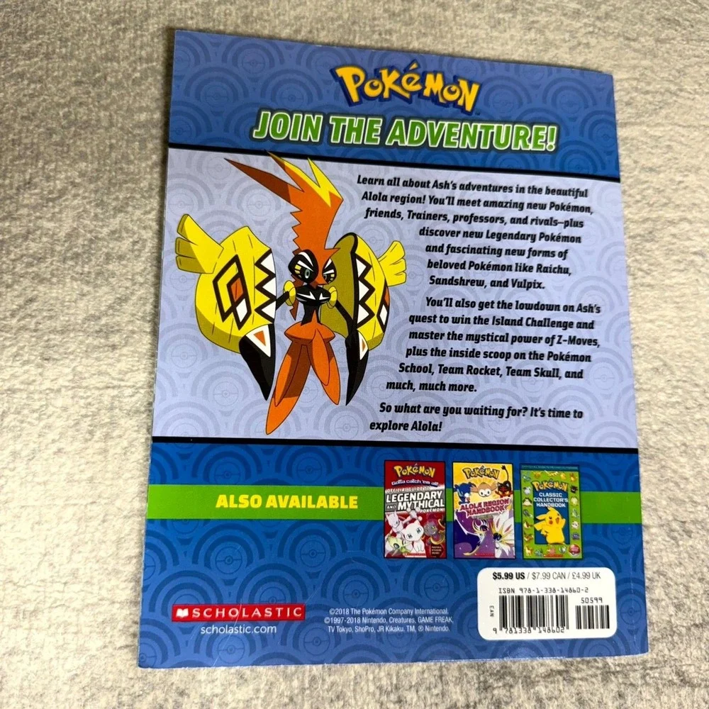 Pokemon‎ Alola Region Adventure Guide book bt Scholastic 2018